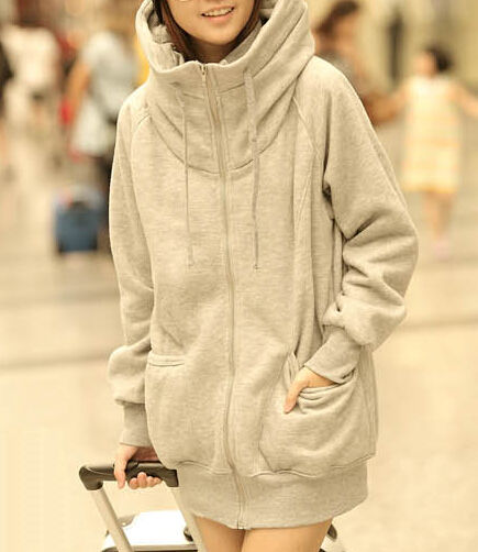 LazyStyleLongSleeveFallDesignCollegeHoodedZipCoat-XFE090844