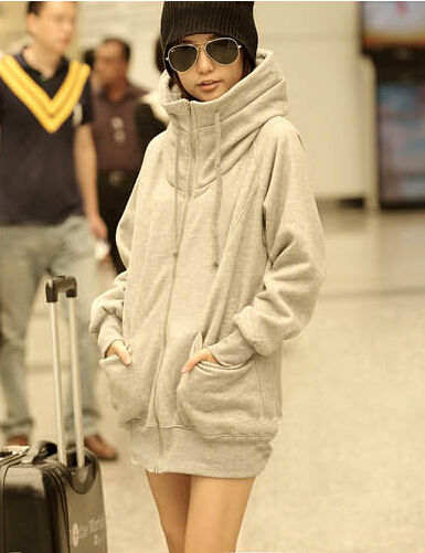 LazyStyleLongSleeveFallDesignCollegeHoodedZipCoat-XFE090844