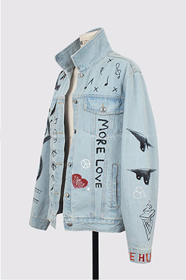 Loose-fittingBoyfriendStylishPrintedDenimJacketForWomen-XHE073016