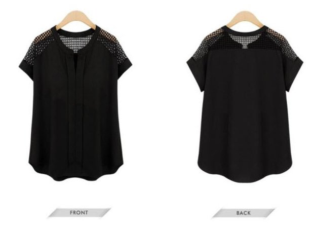 ModernHollowOutShortSleeveChiffonBlouse-MK040703