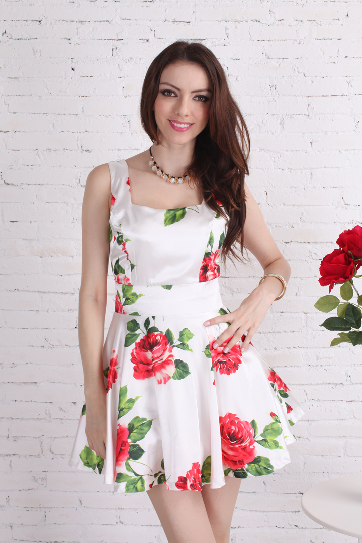 ModernTrendyFlowerPrintSquareCollarDress-CR052104