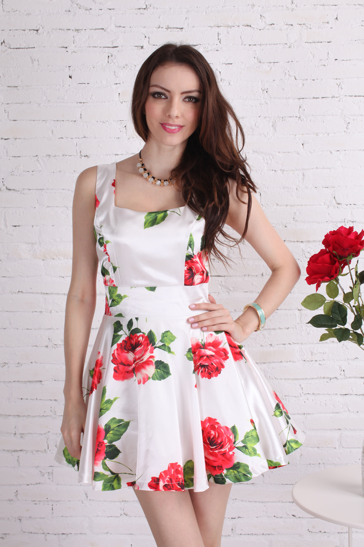 ModernTrendyFlowerPrintSquareCollarDress-CR052104