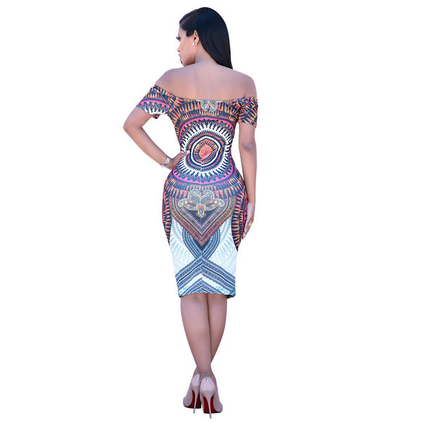 NationalPrintBoatNeckBody-conPencilDress-TZK081538