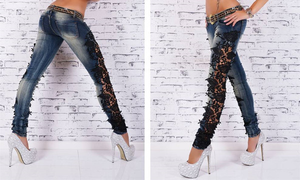 NewArrivalPrettyWomenStereoFloralSlimmingGradientRampDenimJeans-LHE092904