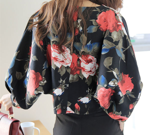 NewCollectionFloralPrintLongSleeveLoose-fittingOLBlouse-XFE113024