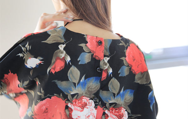 NewCollectionFloralPrintLongSleeveLoose-fittingOLBlouse-XFE113024