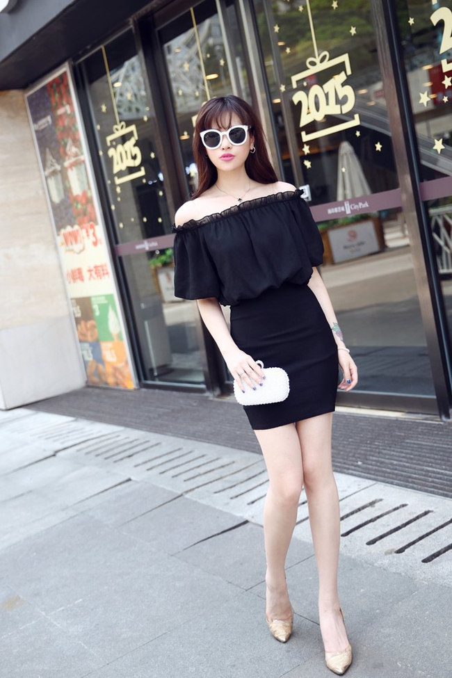 NewCollectionSexyAndHotShortSleeveBoatNeckWrapDress-XHE061707BA