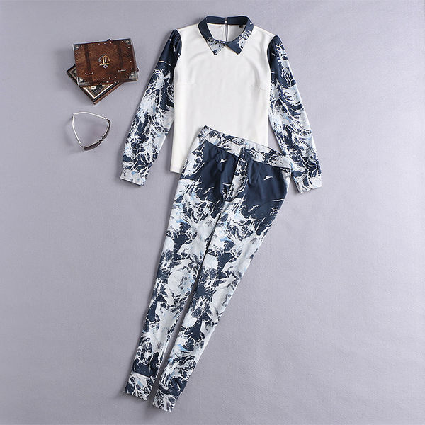 NewFashionDoodlePrintLongSleeveBritishStyleWomenSuit-XFE081012