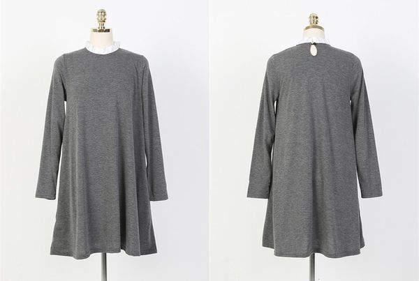 NewFashionKoreanWomenLongSleeveLooseMD-LongGrayHoodies-ZFE091727GA