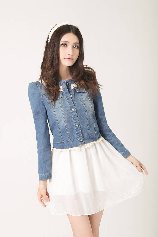 NewFashionPearlsLaceDetailDenimJacket-XR072505