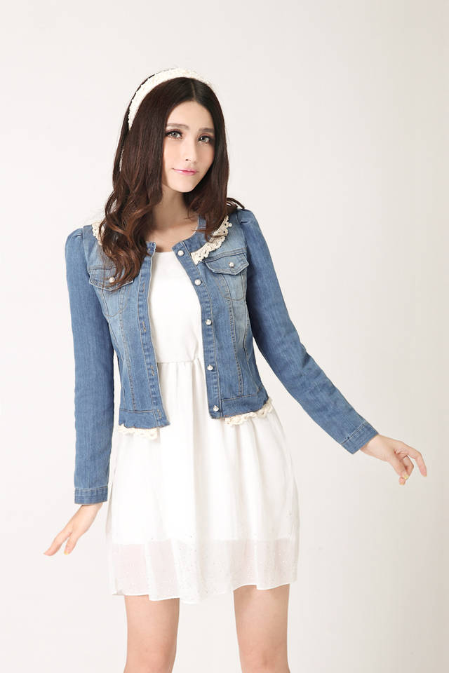 NewFashionPearlsLaceDetailDenimJacket-XR072505