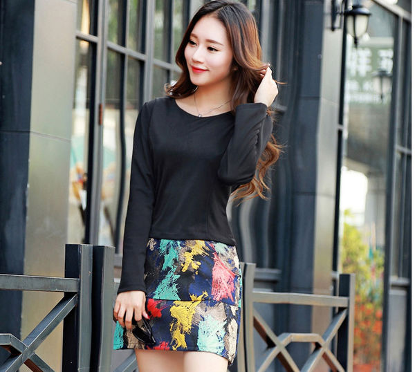 NewFashionWomenKoreanStylePrettySplicedFloralPrintedDress-PME090832