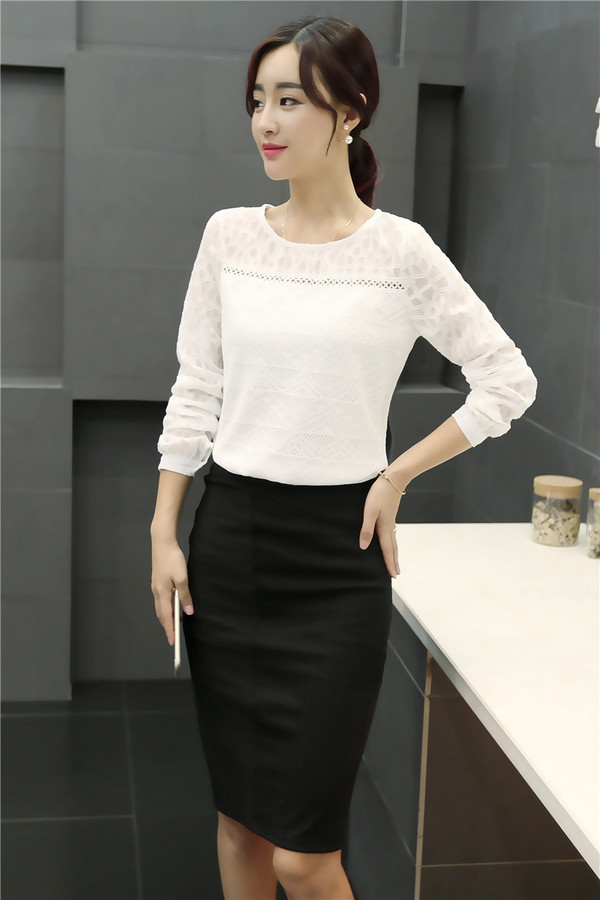 NewLadiesClothingLacePatchworkHollowOutBlouse-CMK081641