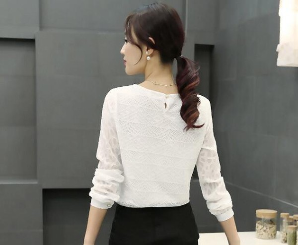 NewLadiesClothingLacePatchworkHollowOutBlouse-CMK081641