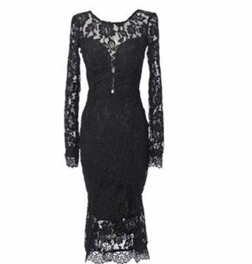 NewestArrivalEuropeanStyleSexyBacklessHollow-OutPerspectiveDress-CFR120420BA