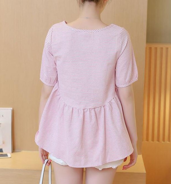 OnlineBuyONeckDollStripedHighWaistBlouseTops-CMK083050