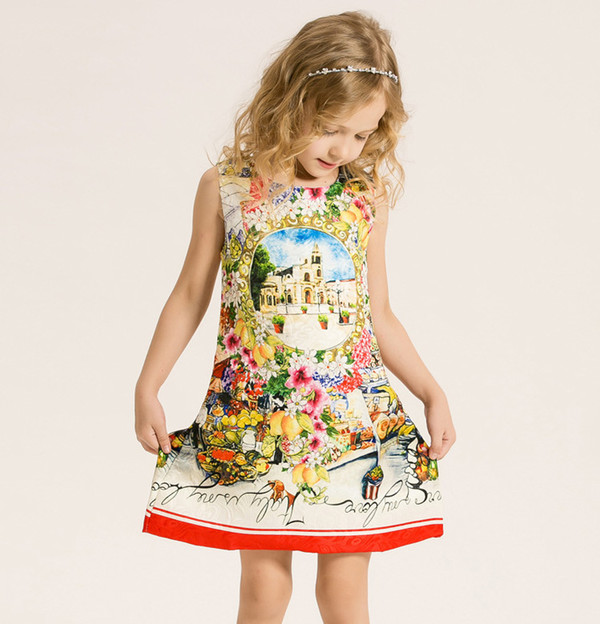 OnlineChildrenClothingPrintSemiFormalDresses-CMK070605