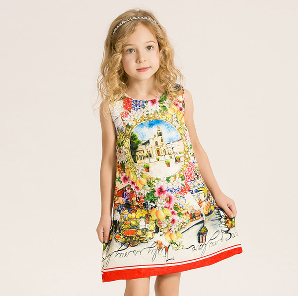 OnlineChildrenClothingPrintSemiFormalDresses-CMK070605