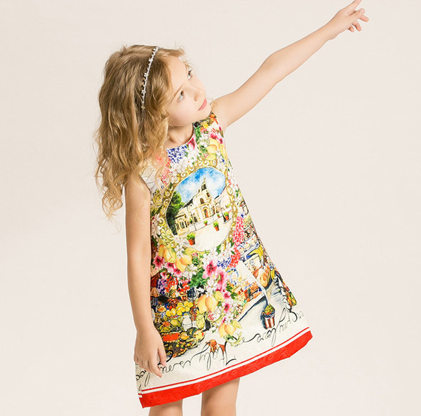 OnlineChildrenClothingPrintSemiFormalDresses-CMK070605