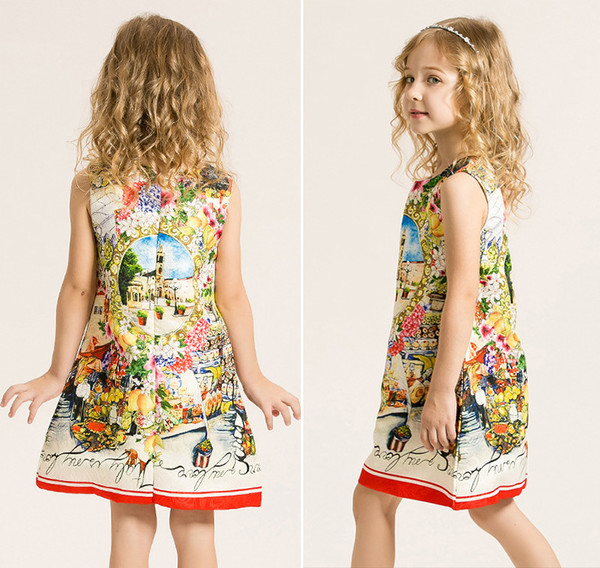 OnlineChildrenClothingPrintSemiFormalDresses-CMK070605