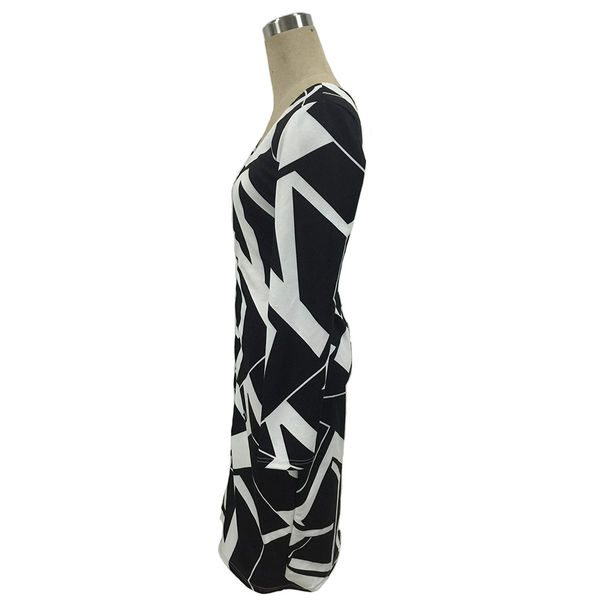 OutletNewGeometricPrintZipperFashionDress-TZK072912