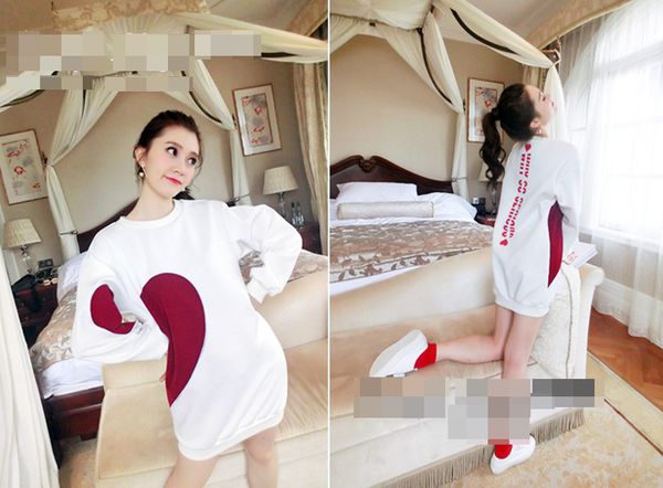 OutletPrintHeartLongSleeveWinterShortDresses-TZK082416