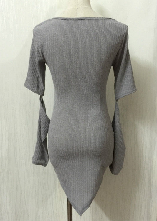OutletSolidLongSleeveSheathDress-TZK081724LG