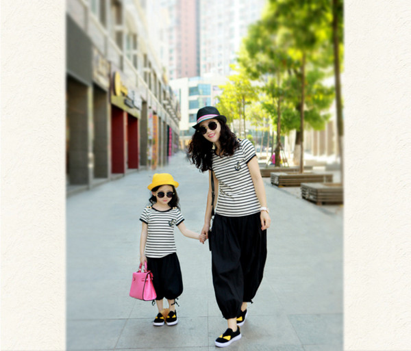 PopularFamilyClothingStripedTopsWithPants-YHK090823