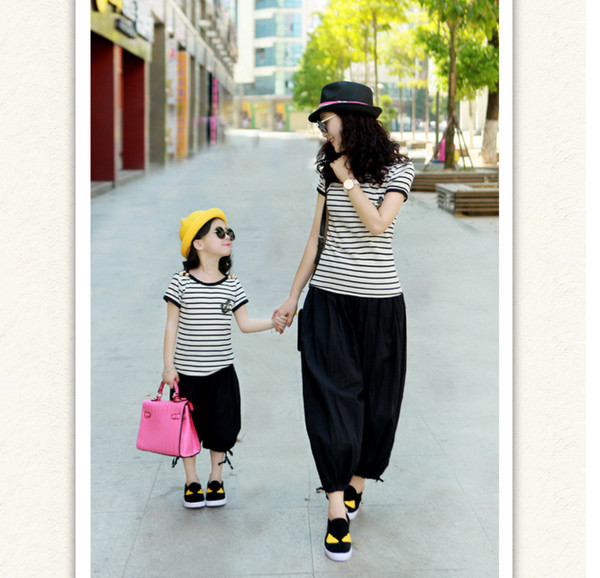 PopularFamilyClothingStripedTopsWithPants-YHK090823