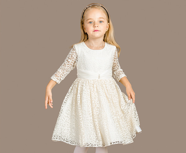 PrincessStyleHollowOutGauzeALineKidsDresses-YHK091433YL