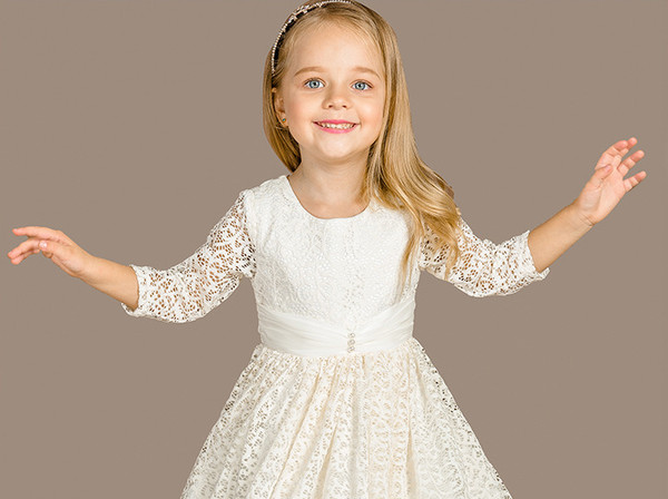 PrincessStyleHollowOutGauzeALineKidsDresses-YHK091433YL