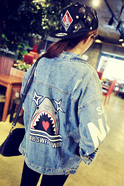 PunkStyleIndividualPrintedLongSleeveDenimJackets-XHE071411