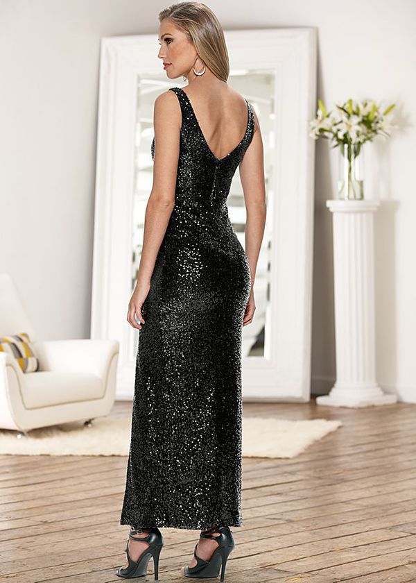 SexyBacklessSequinedBlackSlitFormalDress-TZK072902BA