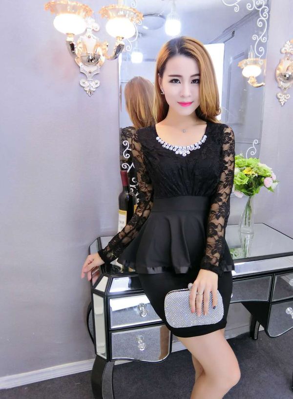 SexyBlackLeopardLacePatchworkBeadingPartyDresses-TZK082311