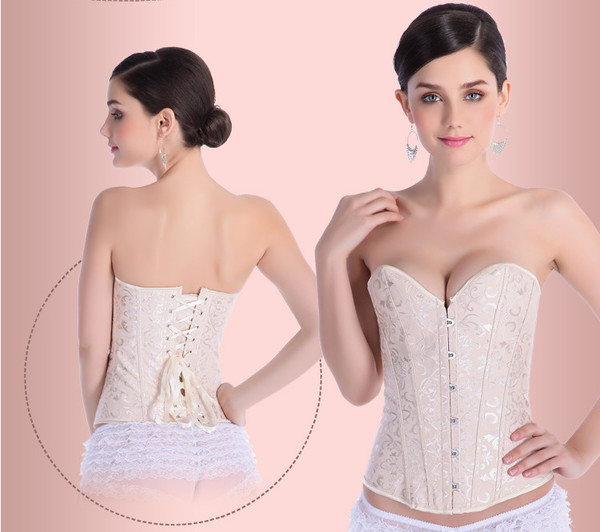 SexyEuroStyleWomenPrintingBandageBacklessStraplessWaistTrainingCorset-ZHE092334