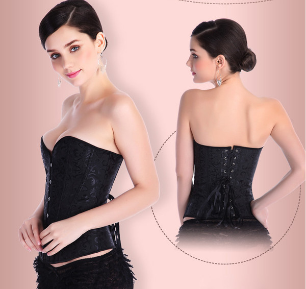 SexyEuroStyleWomenPrintingBandageBacklessStraplessWaistTrainingCorset-ZHE092334