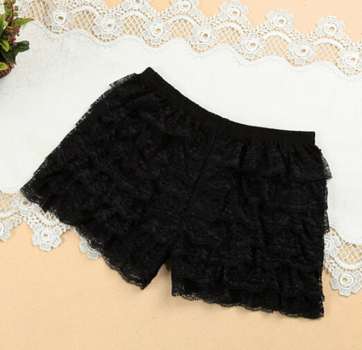 SexyLaceElasticRufflesShortPantsTieredFluffyCheapPantsForWomen-DFE012938