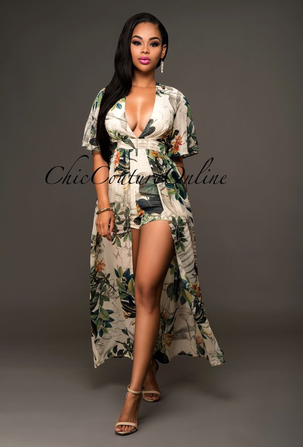 SexyPrintShortSleeveChiffonLongBlouse-CK090509