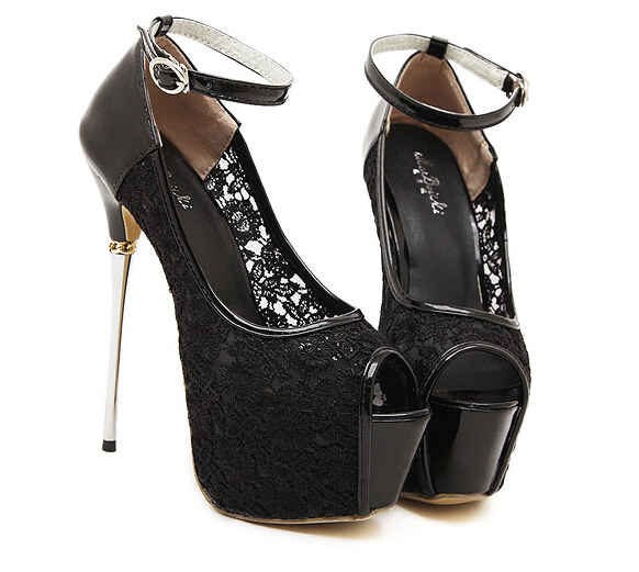 SexyThinHighHeelsHookFlowerABuckleBlackPumps-DFE052901BA