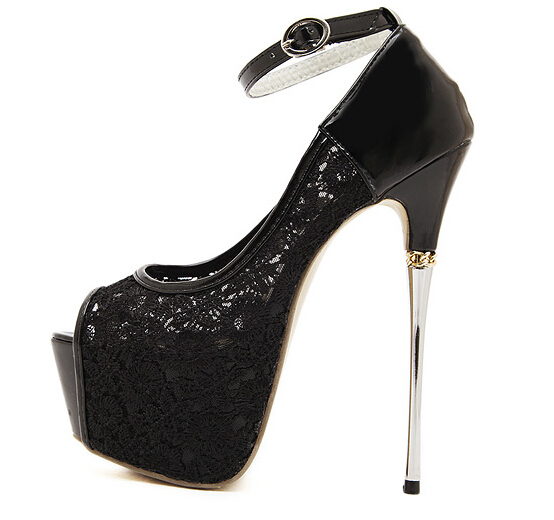 SexyThinHighHeelsHookFlowerABuckleBlackPumps-DFE052901BA