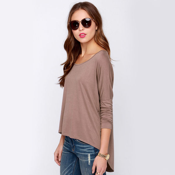 SimpleLookLoose-fittingSolidJewelNeckLowPriceWomenT-Shirt-XFE100533