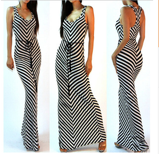 SleevelessStripedBandageWrapEveningDresses-ZME082407