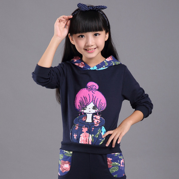 SportStyleThreePiecesPrintedBowSweatshirtsKidsSuits-YHK090825