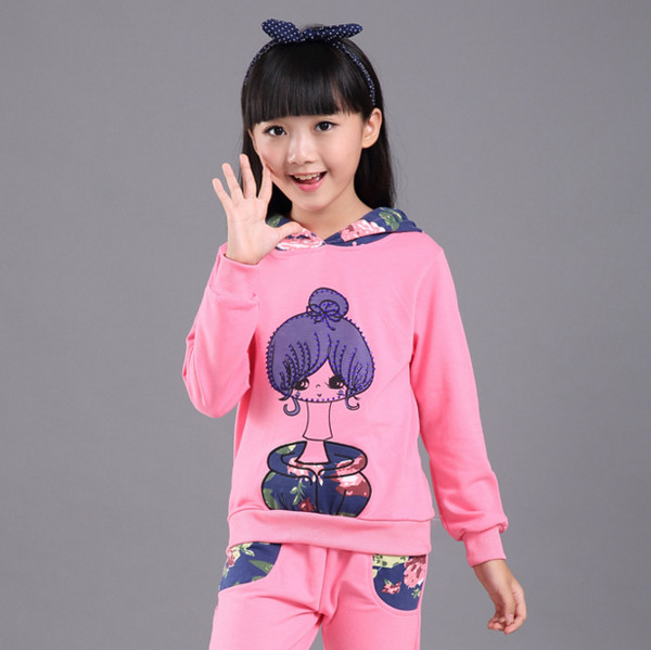 SportStyleThreePiecesPrintedBowSweatshirtsKidsSuits-YHK090825