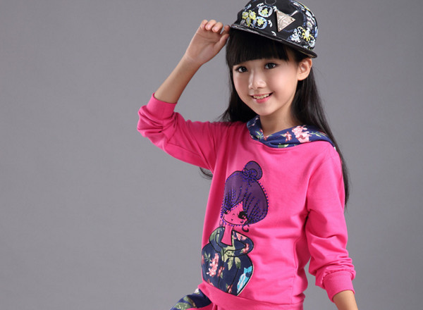 SportStyleThreePiecesPrintedBowSweatshirtsKidsSuits-YHK090825