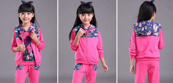 SportStyleThreePiecesPrintedBowSweatshirtsKidsSuits-YHK090825