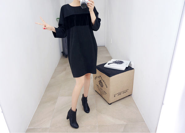 StreetStyleFringeLongSleeveCasualDresses-TZK090320DG