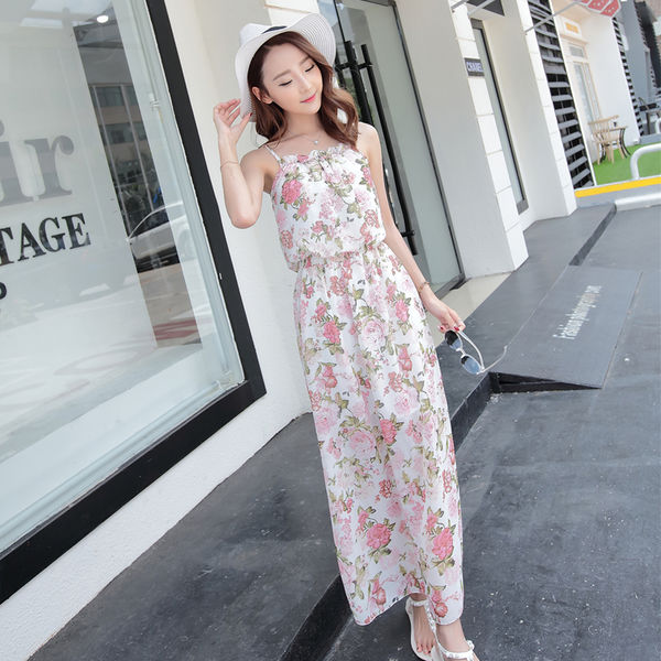 SummerBeautifulPrintedStrapsLongDress-AZK052511