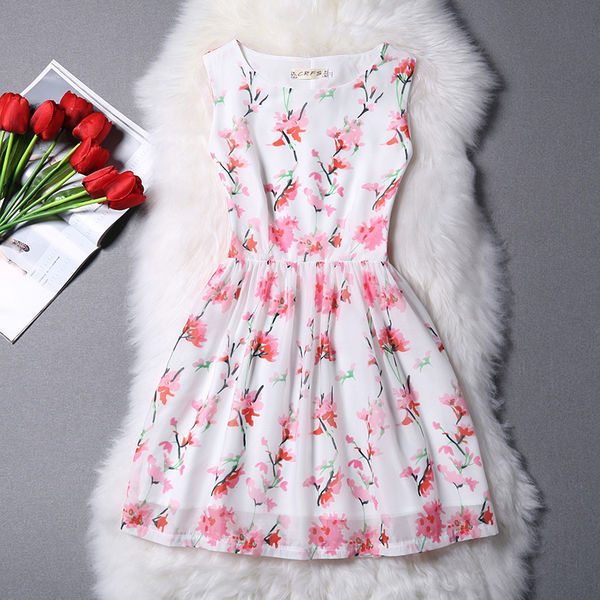 SummerBeautyFloralPrintingSleevelessMiniDress-TFK042139