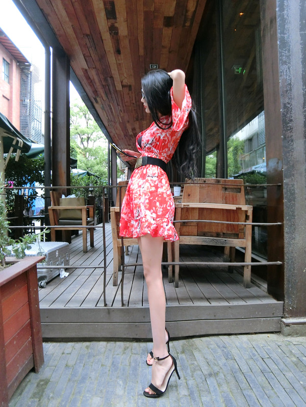 SummerFloralPrintedVNeckShortBeautifulDress-TFK052551